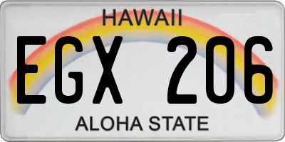 HI license plate EGX206