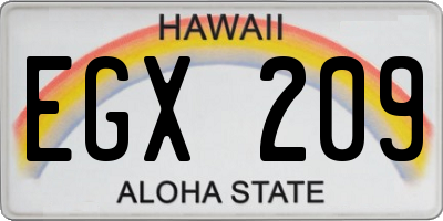 HI license plate EGX209
