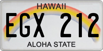 HI license plate EGX212