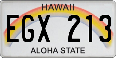 HI license plate EGX213