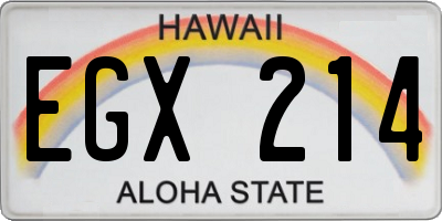 HI license plate EGX214