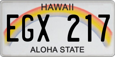 HI license plate EGX217