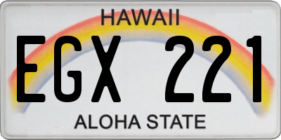 HI license plate EGX221