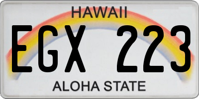 HI license plate EGX223