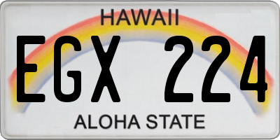 HI license plate EGX224