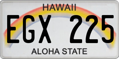 HI license plate EGX225
