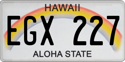 HI license plate EGX227