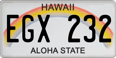 HI license plate EGX232