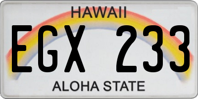 HI license plate EGX233