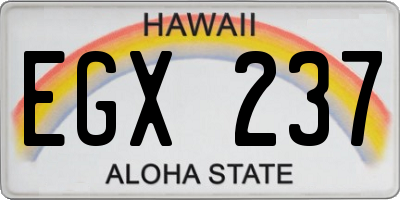 HI license plate EGX237