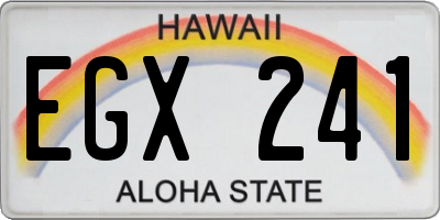 HI license plate EGX241