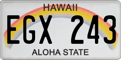 HI license plate EGX243