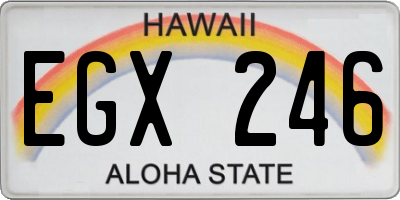 HI license plate EGX246