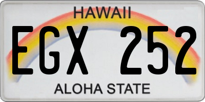 HI license plate EGX252