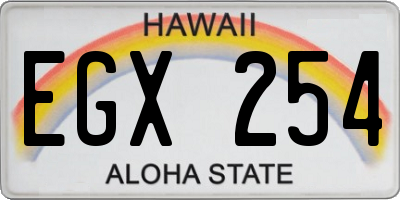 HI license plate EGX254