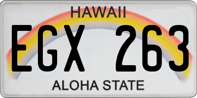 HI license plate EGX263