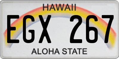 HI license plate EGX267