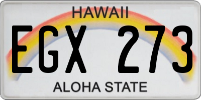 HI license plate EGX273