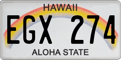 HI license plate EGX274