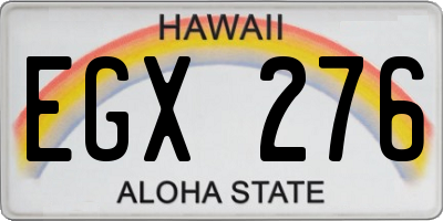 HI license plate EGX276
