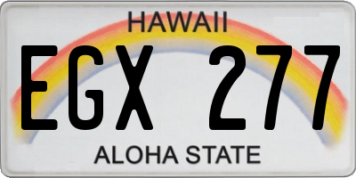 HI license plate EGX277