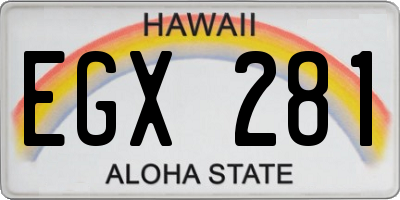 HI license plate EGX281
