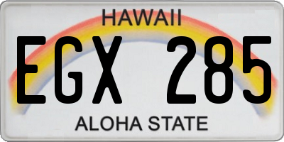 HI license plate EGX285