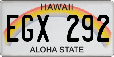 HI license plate EGX292