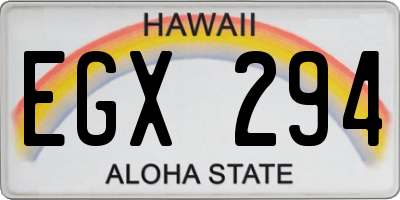 HI license plate EGX294