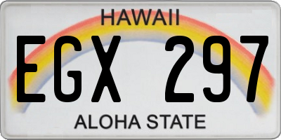 HI license plate EGX297