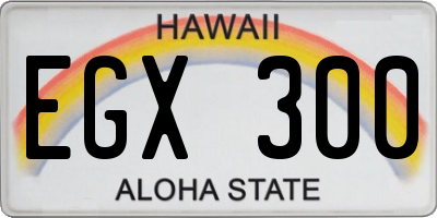 HI license plate EGX300