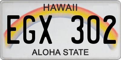 HI license plate EGX302