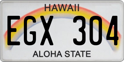 HI license plate EGX304