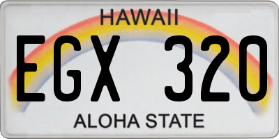 HI license plate EGX320