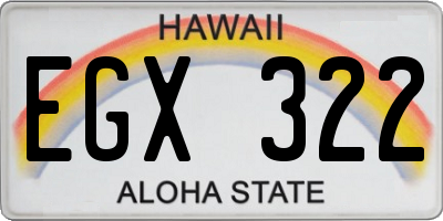 HI license plate EGX322