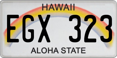 HI license plate EGX323