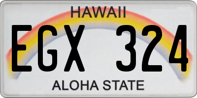 HI license plate EGX324
