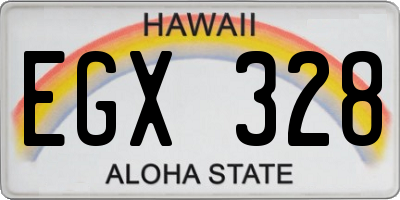 HI license plate EGX328
