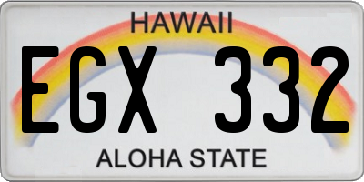 HI license plate EGX332