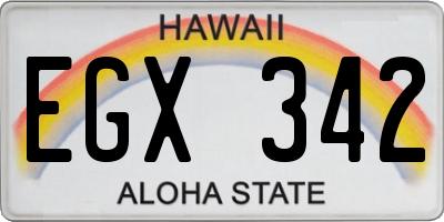 HI license plate EGX342