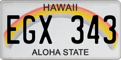 HI license plate EGX343