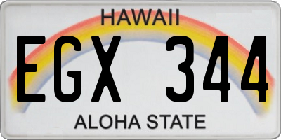 HI license plate EGX344