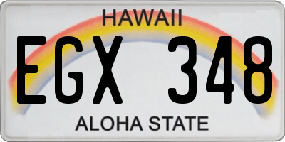 HI license plate EGX348