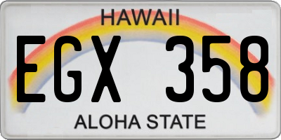 HI license plate EGX358