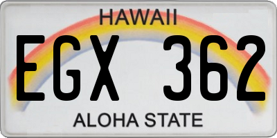 HI license plate EGX362