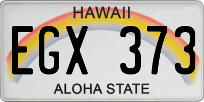 HI license plate EGX373