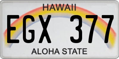 HI license plate EGX377