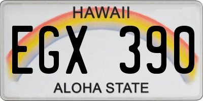 HI license plate EGX390