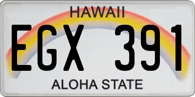 HI license plate EGX391