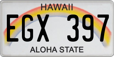 HI license plate EGX397